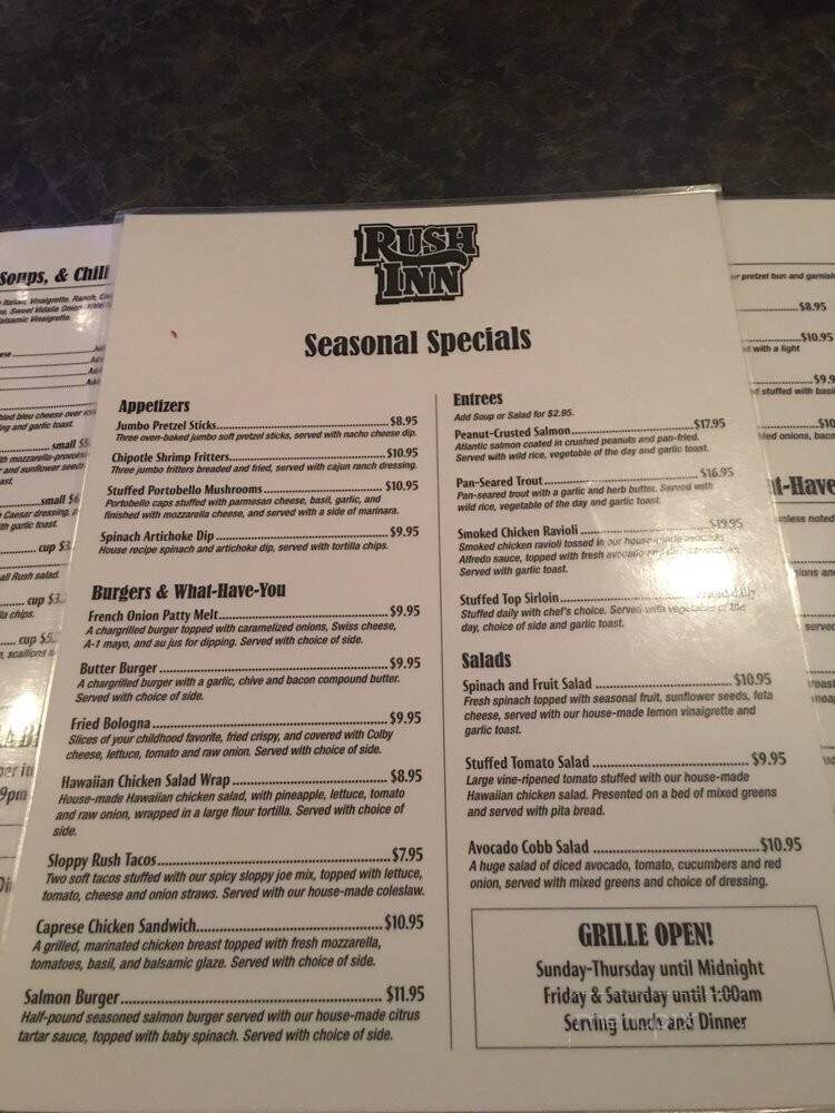 Rush Inn Bar & Grill - Avon, OH menu_pic