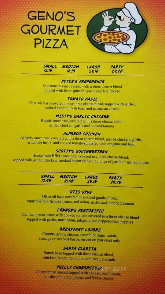 Geno's Pizza & Burgers - Astoria, OR menu_pic