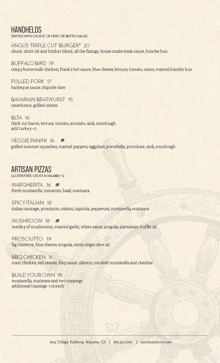 Adelina's Bistro - Nipomo, CA menu_pic