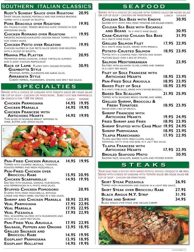 Rudy's Italian Restaurant - Garwood, NJ