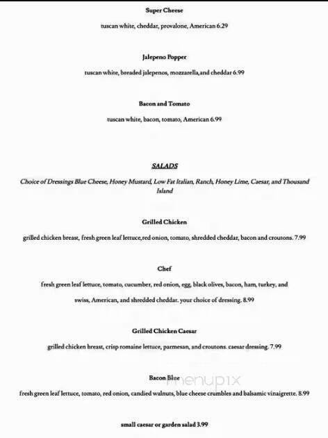 Sidelines Sports Grill - High Point, NC menu_pic