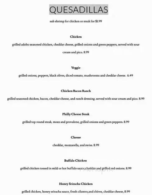 Sidelines Sports Grill - High Point, NC menu_pic