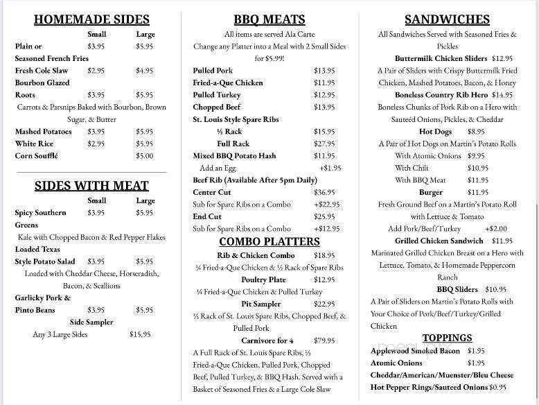 Fink's Smokehouse - Dumont, NJ menu_pic