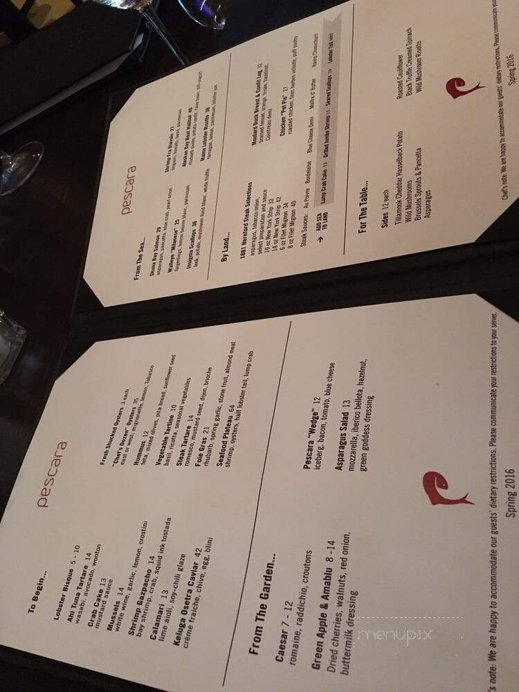 Pescara - Rochester, MN menu_pic