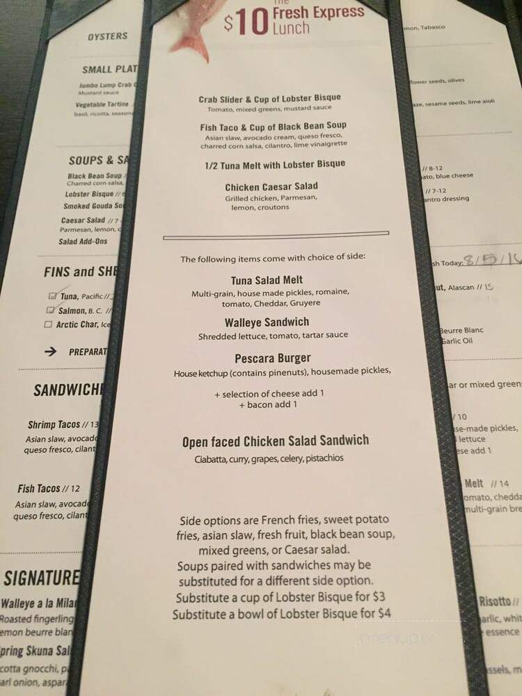 Pescara - Rochester, MN menu_pic