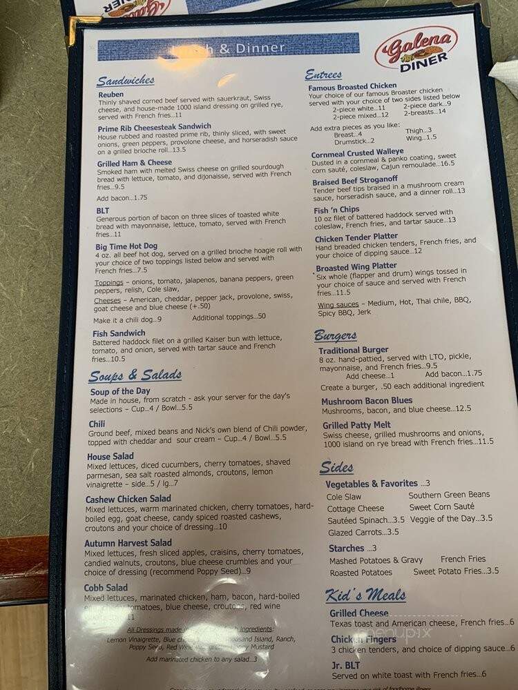 Galena Diner - Galena, OH menu_pic