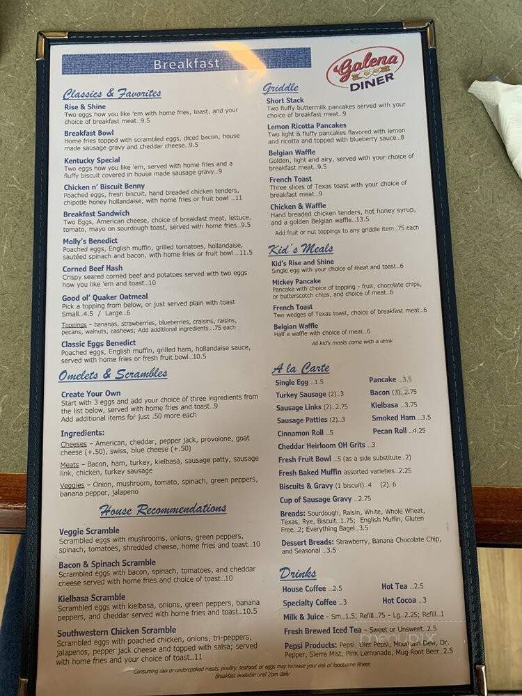 Galena Diner - Galena, OH menu_pic