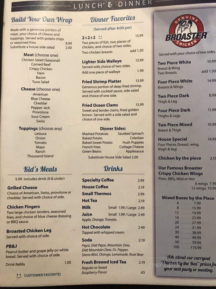 Galena Diner - Galena, OH menu_pic