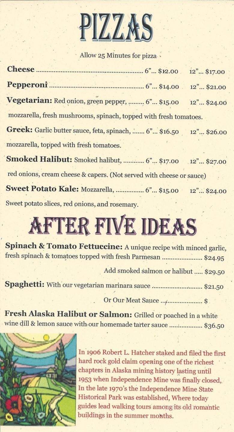Hatcher Pass Lodge - Palmer, AK menu_pic