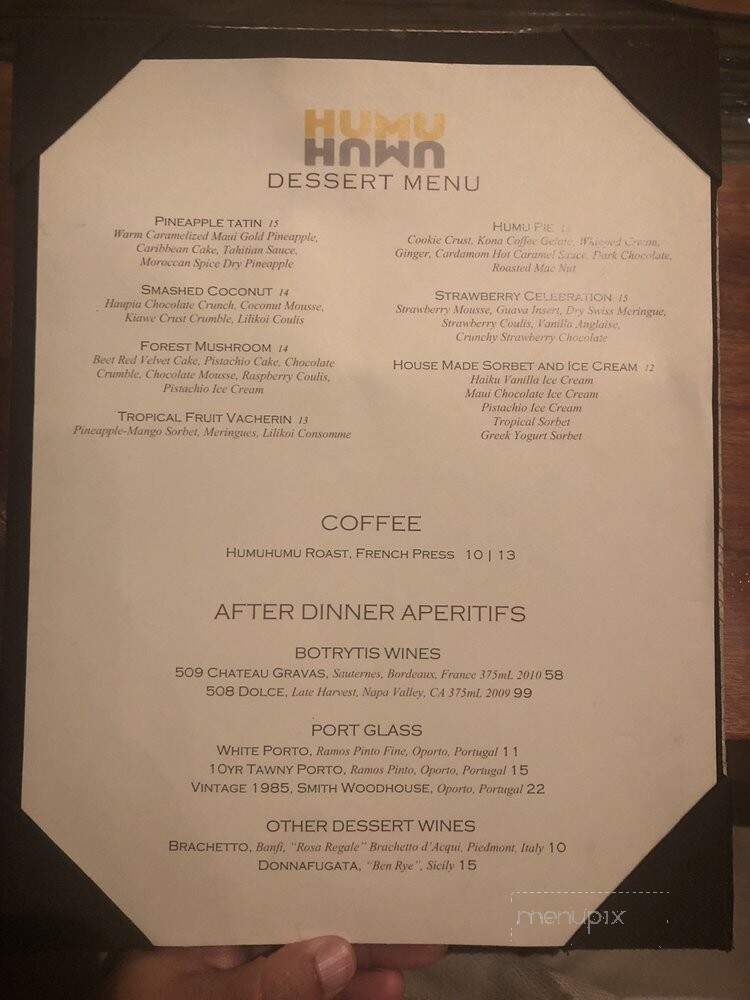 Humuhumunukunukuapua'a Restaurant - Kihei, HI menu_pic