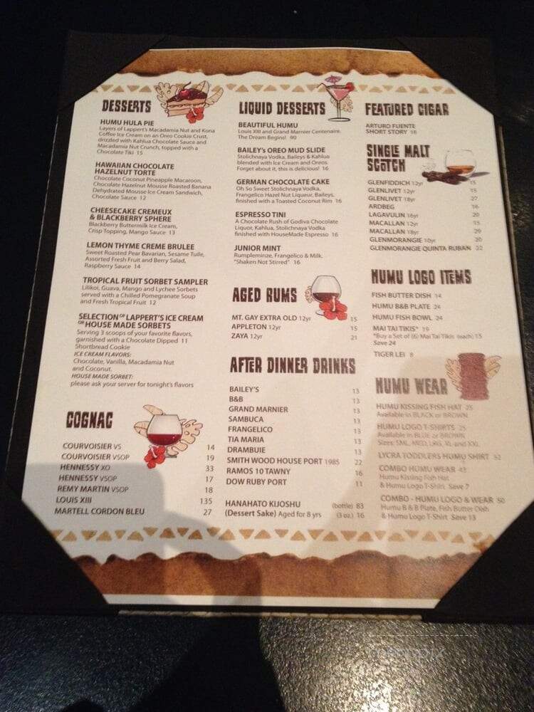 Humuhumunukunukuapua'a Restaurant - Kihei, HI menu_pic