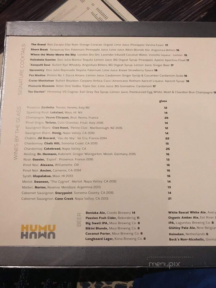 Humuhumunukunukuapua'a Restaurant - Kihei, HI menu_pic