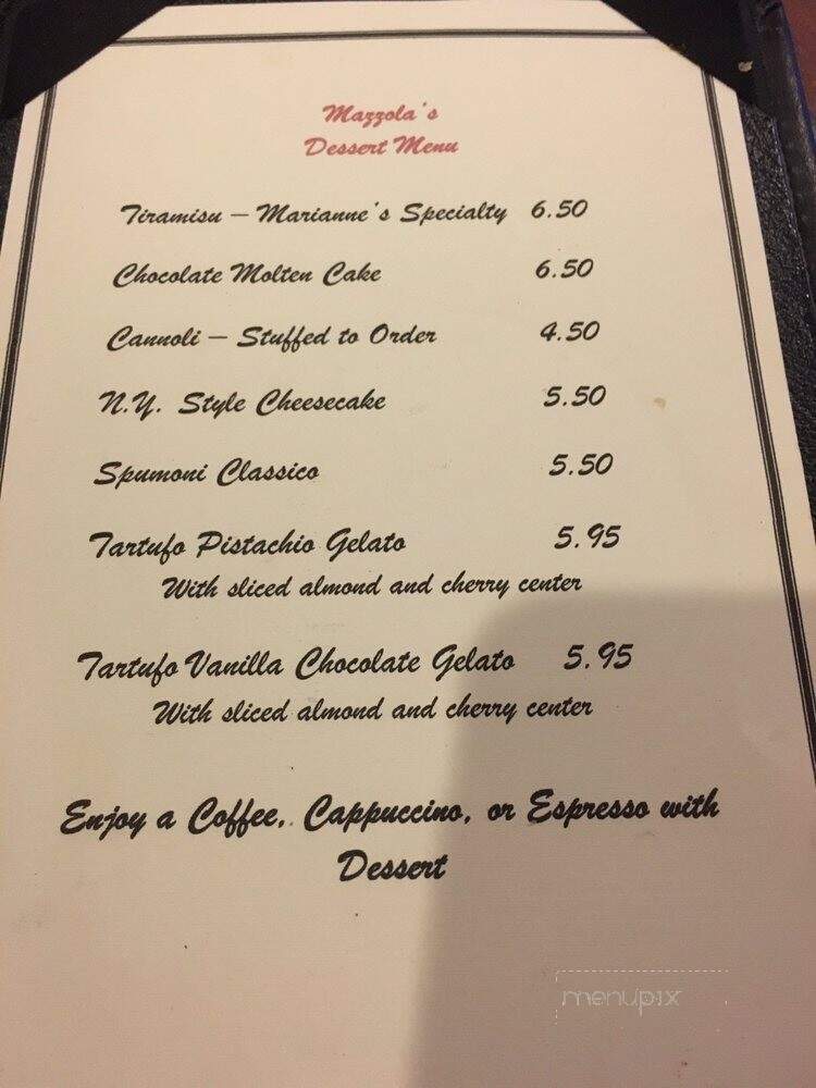Mazzola's West Italian Restaurant - Davie, FL menu_pic