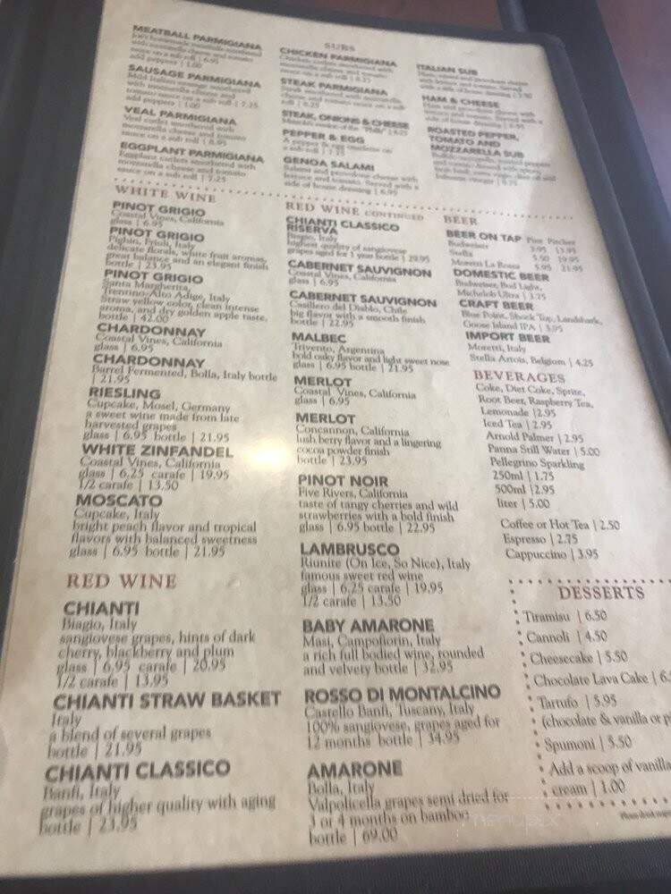 Mazzola's West Italian Restaurant - Davie, FL menu_pic