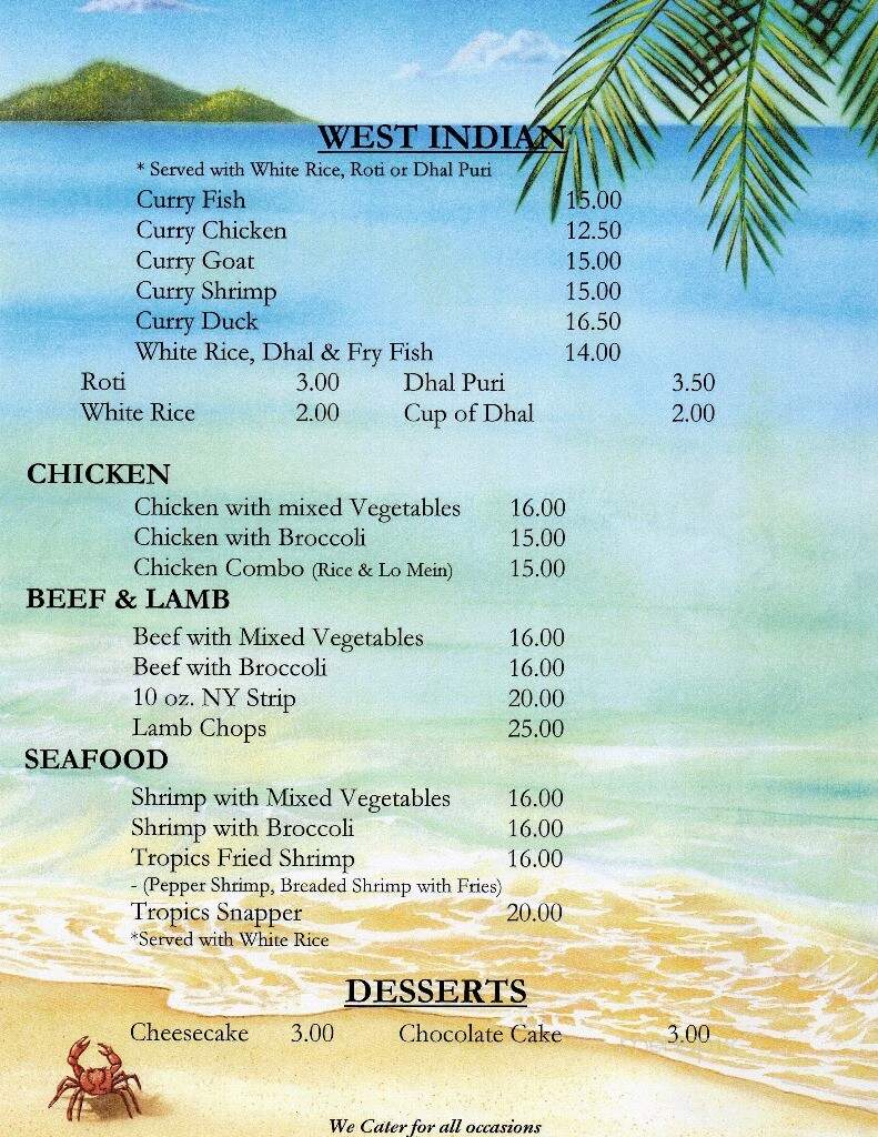 Tropics Restaurant & Nightclub - Pembroke Pines, FL menu_pic