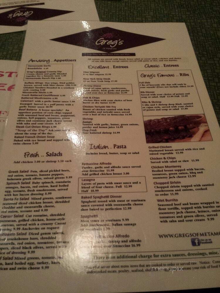Greg's Pizza Co & Lounge - Metamora, MI menu_pic