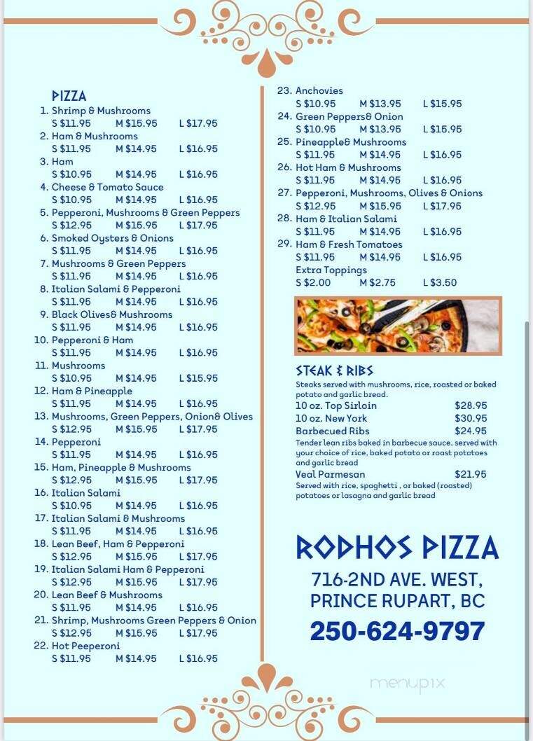 Rodhos Pizza-Steak & Seafood House - Prince Rupert, BC