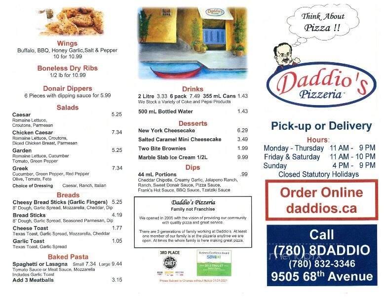Daddio's Pizzeria - Grande Prairie, AB menu_pic