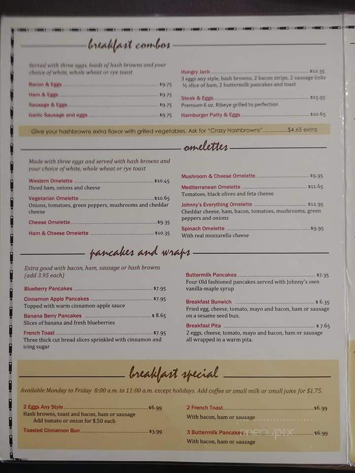 Johnny's Marion Restaurant - Winnipeg, MB menu_pic