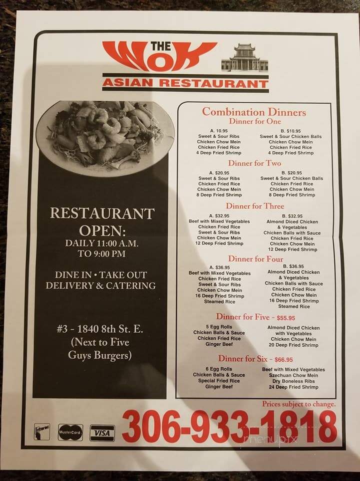 The Wok Asian Restaurant - Saskatoon, SK menu_pic