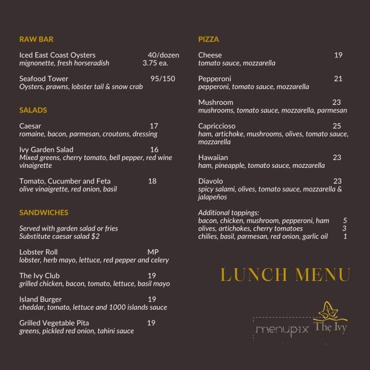 The Ivy Lea Club - Lansdowne, ON menu_pic