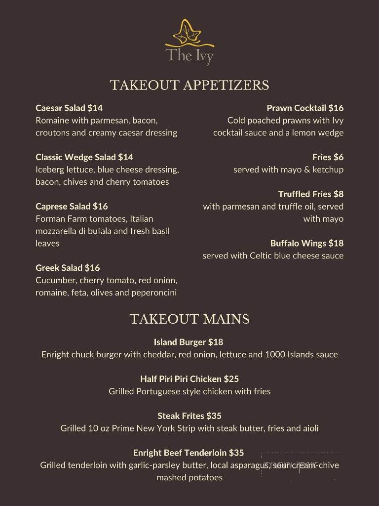 The Ivy Lea Club - Lansdowne, ON menu_pic