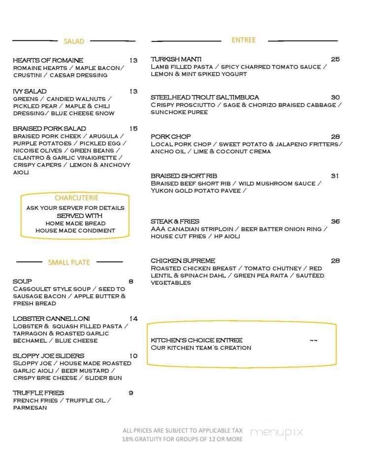 The Ivy Lea Club - Lansdowne, ON menu_pic