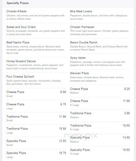 Pizza Pazzaz - Val Caron, ON menu_pic