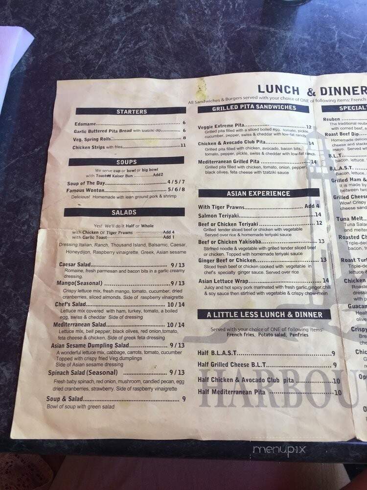 Harbour House Restaurant - Surrey, BC menu_pic