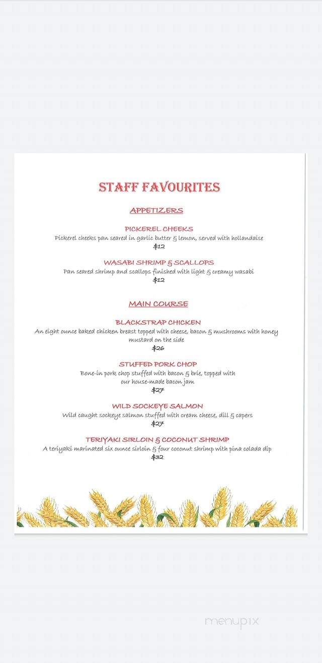 The Granary - Saskatoon, SK menu_pic