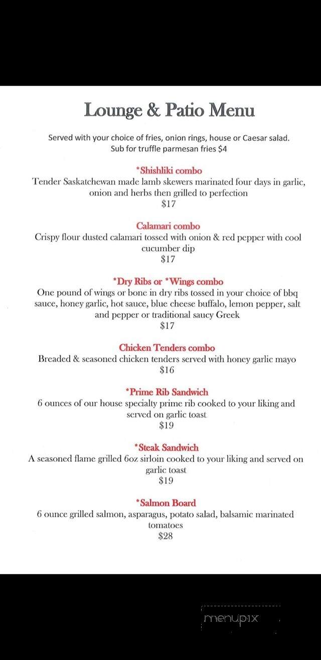 The Granary - Saskatoon, SK menu_pic