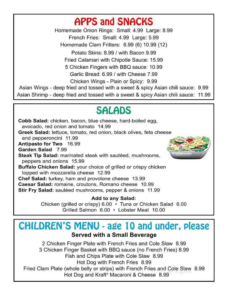 Bob's Sub & Cone - Wellfleet, MA menu_pic