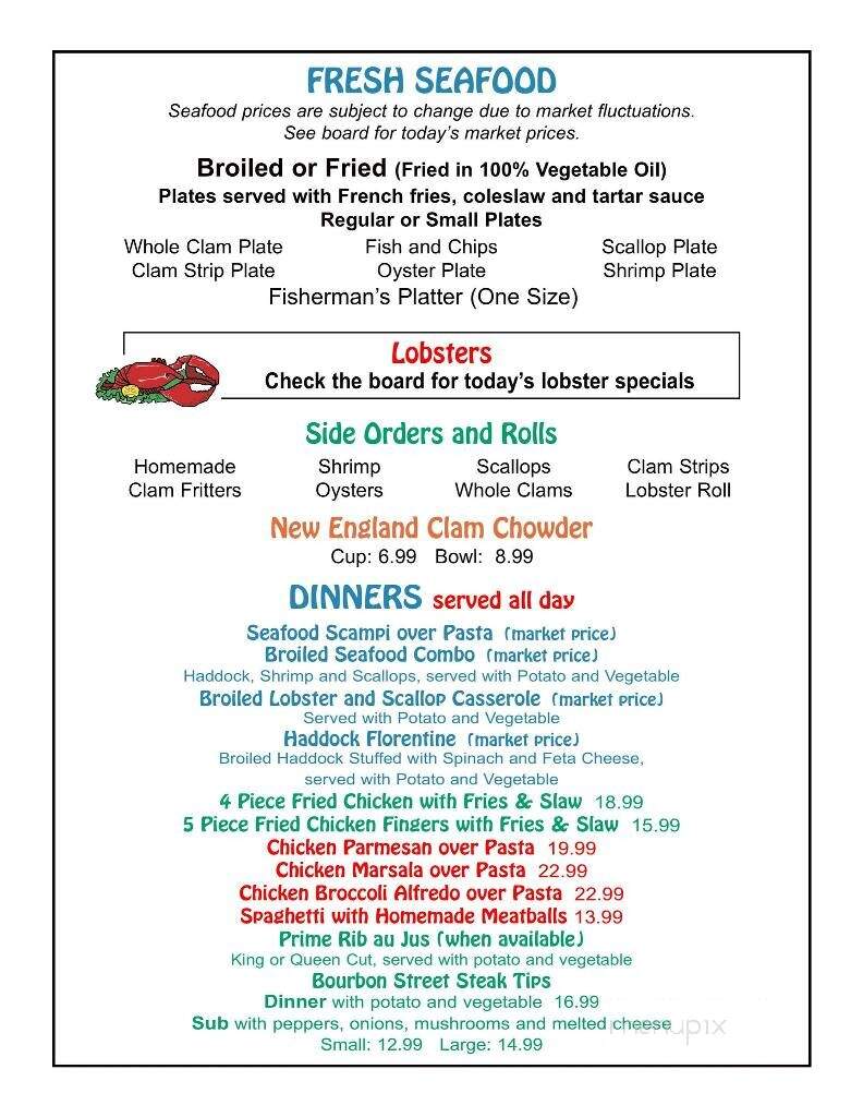 Bob's Sub & Cone - Wellfleet, MA menu_pic