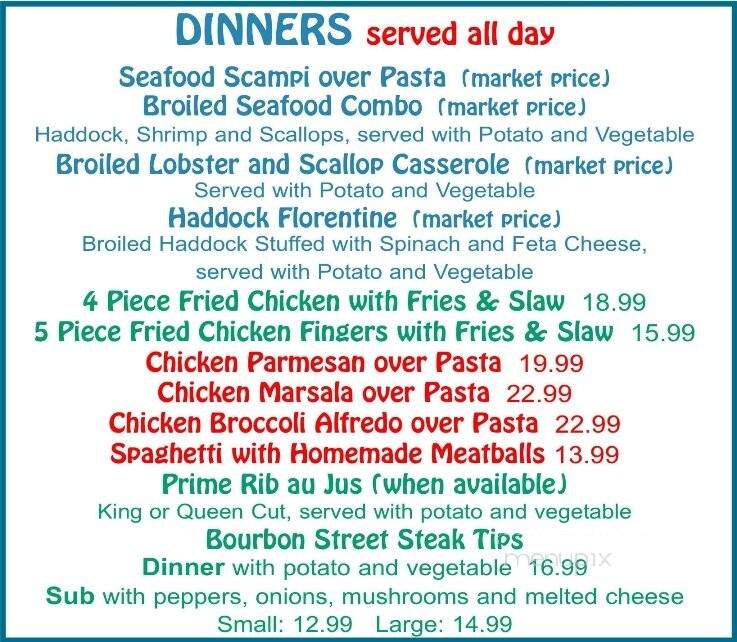 Bob's Sub & Cone - Wellfleet, MA menu_pic