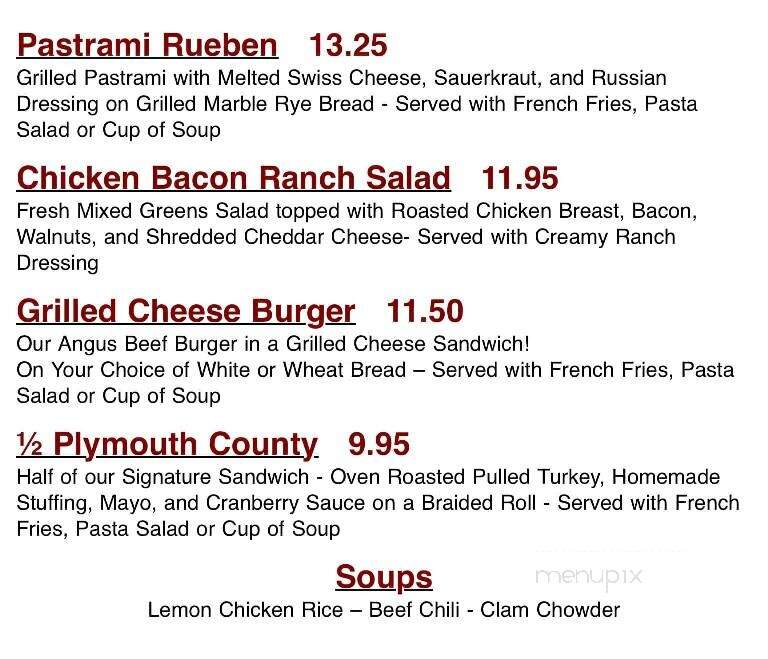 Crossroads Cafe & Deli - Hanover, MA menu_pic