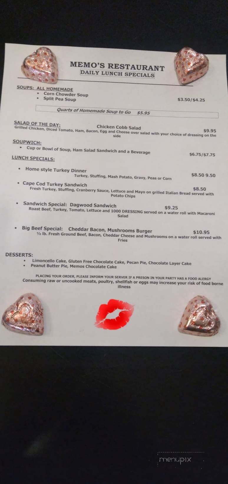 Memo's Coffee Shop - West Springfield, MA menu_pic