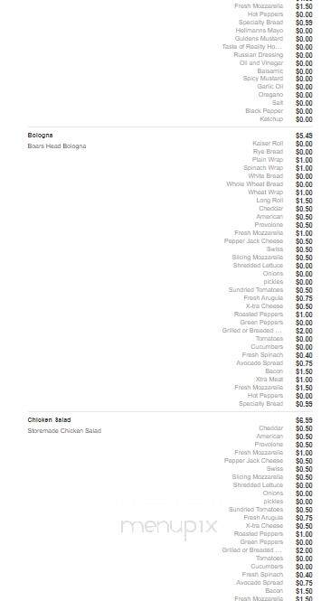 Taste Of Reality Deli - Kinnelon, NJ menu_pic