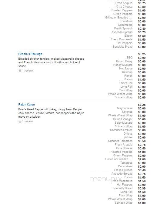 Taste Of Reality Deli - Kinnelon, NJ menu_pic