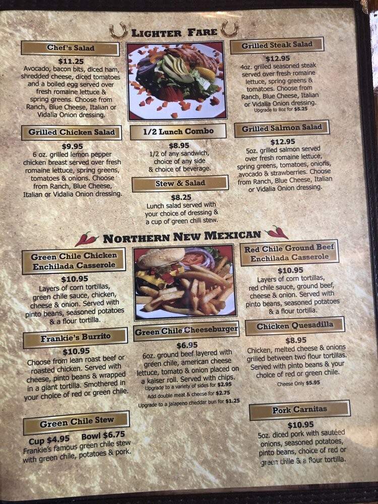 Frankie's At The Casanova - Pecos, NM menu_pic