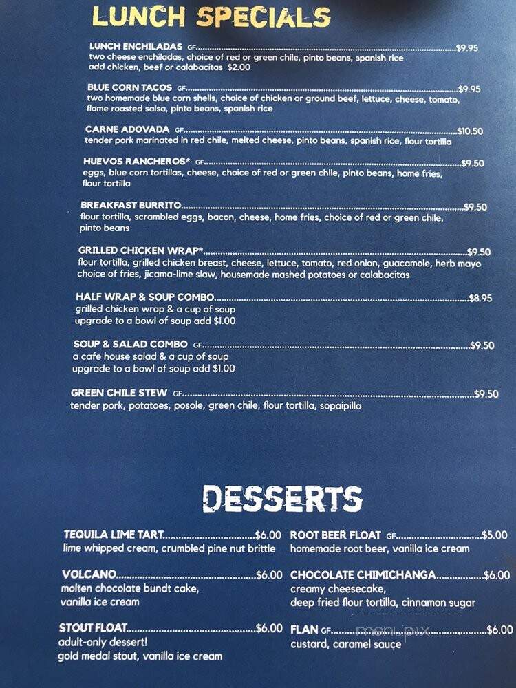 Blue Corn Cafe & Brewery - Santa Fe, NM menu_pic
