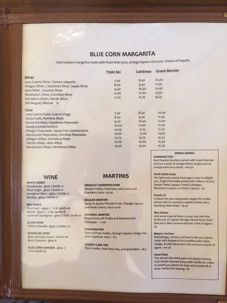 Blue Corn Cafe & Brewery - Santa Fe, NM menu_pic
