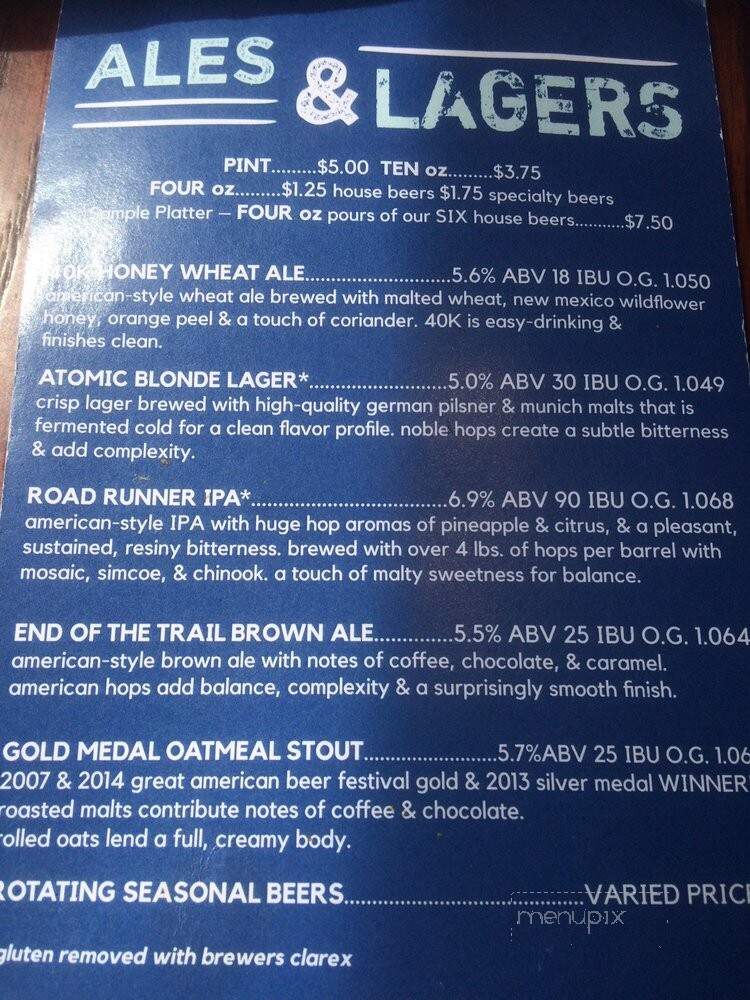 Blue Corn Cafe & Brewery - Santa Fe, NM menu_pic