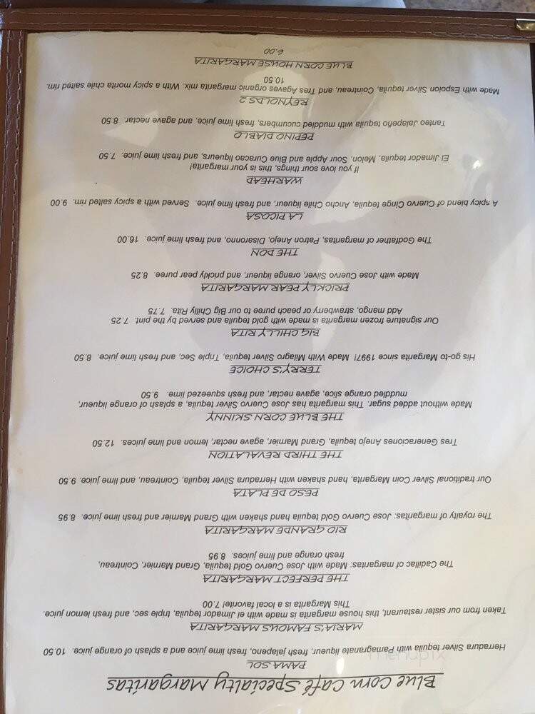 Blue Corn Cafe & Brewery - Santa Fe, NM menu_pic