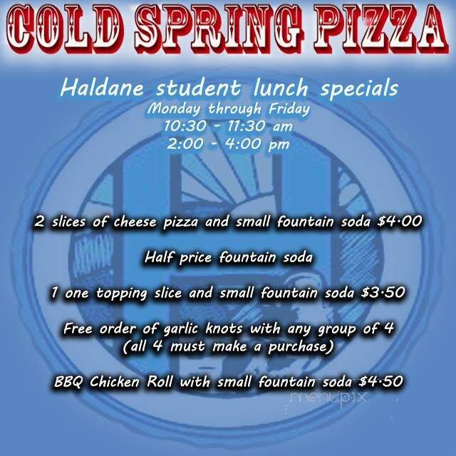 Cold Spring Pizza - Cold Spring, NY menu_pic