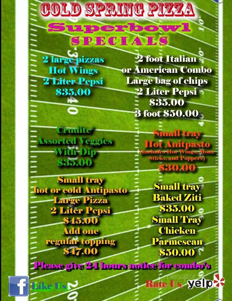 Cold Spring Pizza - Cold Spring, NY menu_pic