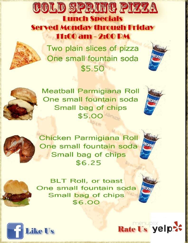 Cold Spring Pizza - Cold Spring, NY menu_pic