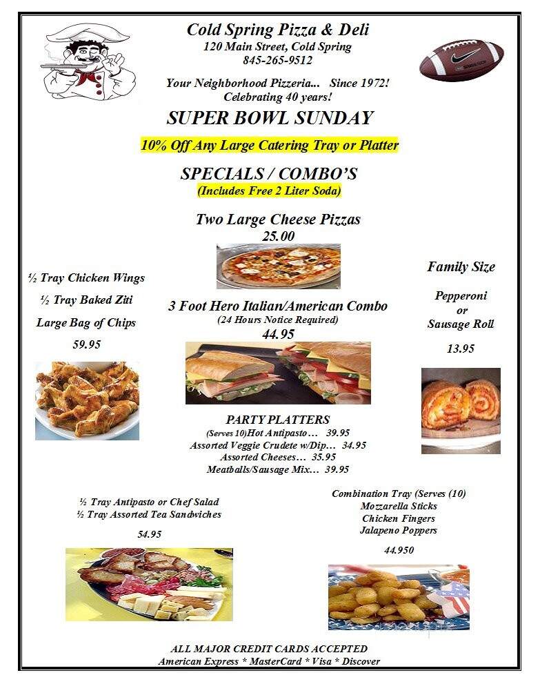 Cold Spring Pizza - Cold Spring, NY menu_pic