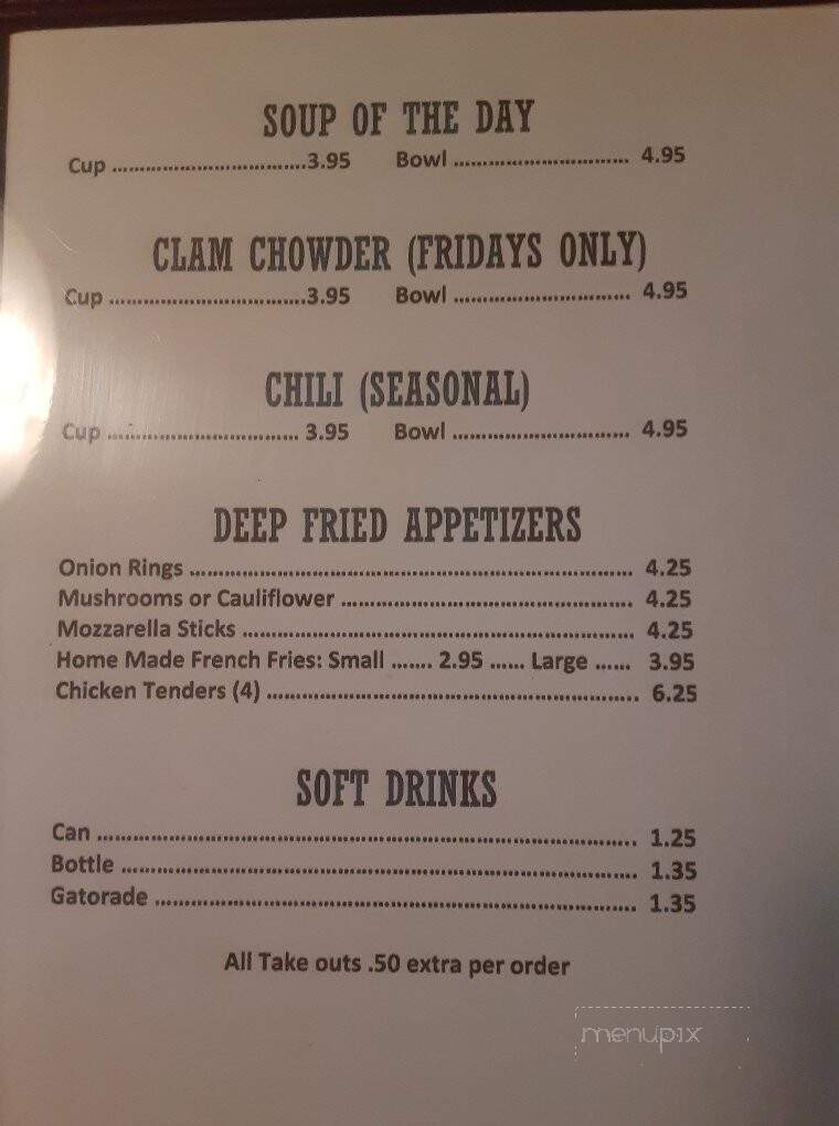 Foster's - Wolcott, NY menu_pic