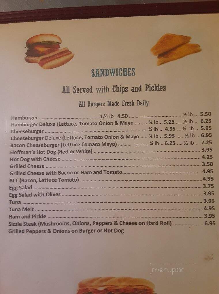 Foster's - Wolcott, NY menu_pic