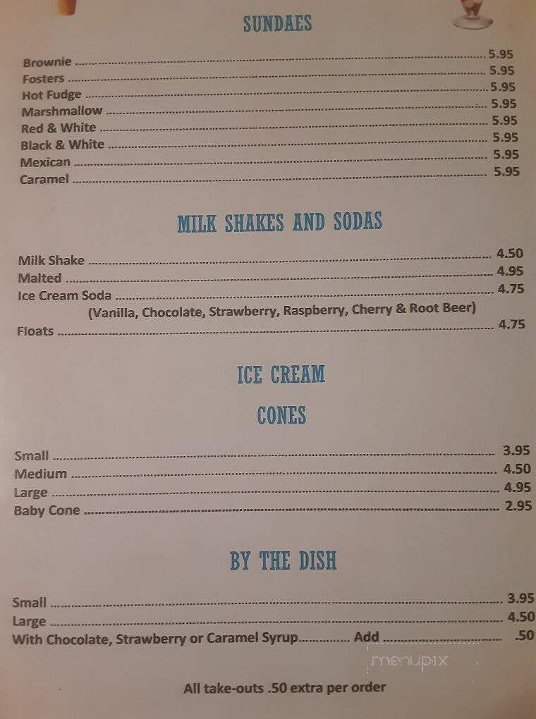Foster's - Wolcott, NY menu_pic